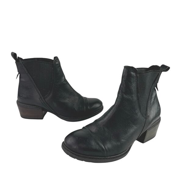 Timberland Sutherlin Bay Women's Black Leather Slip-On Chelsea Ankle Boots 7 - Picture 5 of 9